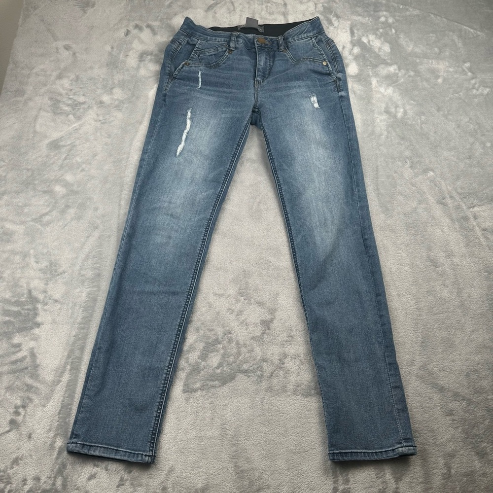 Democracy Jeans Womens 2 Ab Technology Mid Rise Stretch Denim Distressed